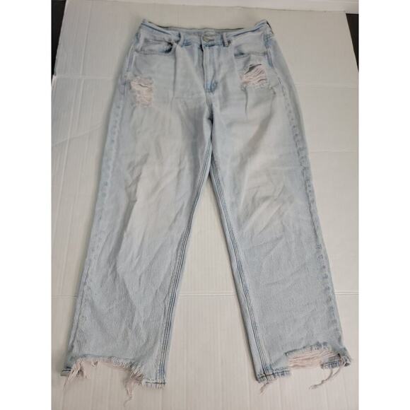 AMERICAN EAGLE Jeans Sz 14 Highest Rise 90's Boyfriend Distressed Destroy Drapey - Picture 2 of 11